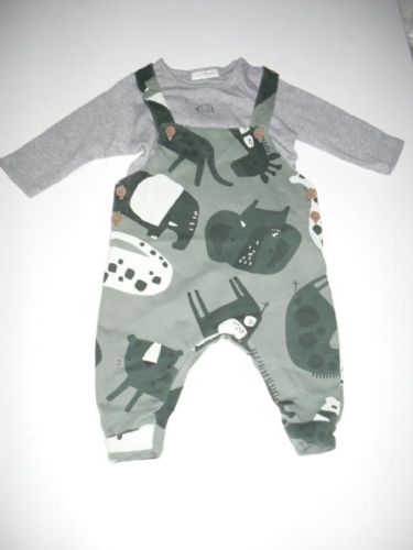 Green Animal Baby Dungarees Set